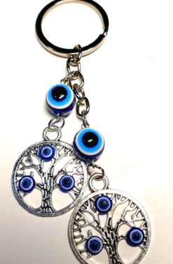 Llavero de metal árbol de la Vida + Ojo Turco